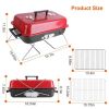 Portable charcoal grill, outdoor desktop grill, small barbecue, smoking stove, folding grill with cover, backyard camping, picnic, beach