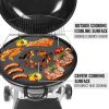 VEVOR 40" Replacement BBQ Grill Griddle Grate, Carbon Steel Griddle Grill with Center Grate, Easy Maintenance Grate Insert For 18 Inch Kettle BBQ
