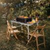 Aluminum Grill Table with Iron Mesh Top