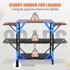 VEVOR Camping Kitchen Table, One-piece Folding Portable Cook Station with A Carrying Bag, Aluminum Camping Table 4 Iron Side Tables & 2 Shelves