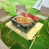 Portable charcoal grill, outdoor desktop grill, small barbecue, smoking stove, folding grill with cover, backyard camping, picnic, beach