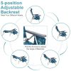 2 Packs 5-Position Outdoor Folding Backpack Beach Table Chair Reclining Chair Set