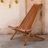 Outdoor Stylish Folding Chair, FSC-Certified Eucalyptus Wood