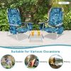 2 Packs 5-Position Outdoor Folding Backpack Beach Table Chair Reclining Chair Set