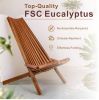 Outdoor Stylish Folding Chair, FSC-Certified Eucalyptus Wood