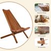 Outdoor Stylish Folding Chair, FSC-Certified Eucalyptus Wood